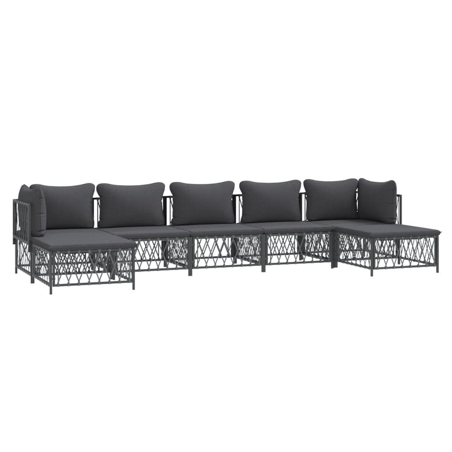 7-Delige Loungeset Met Kussens Staal Kleurig 1