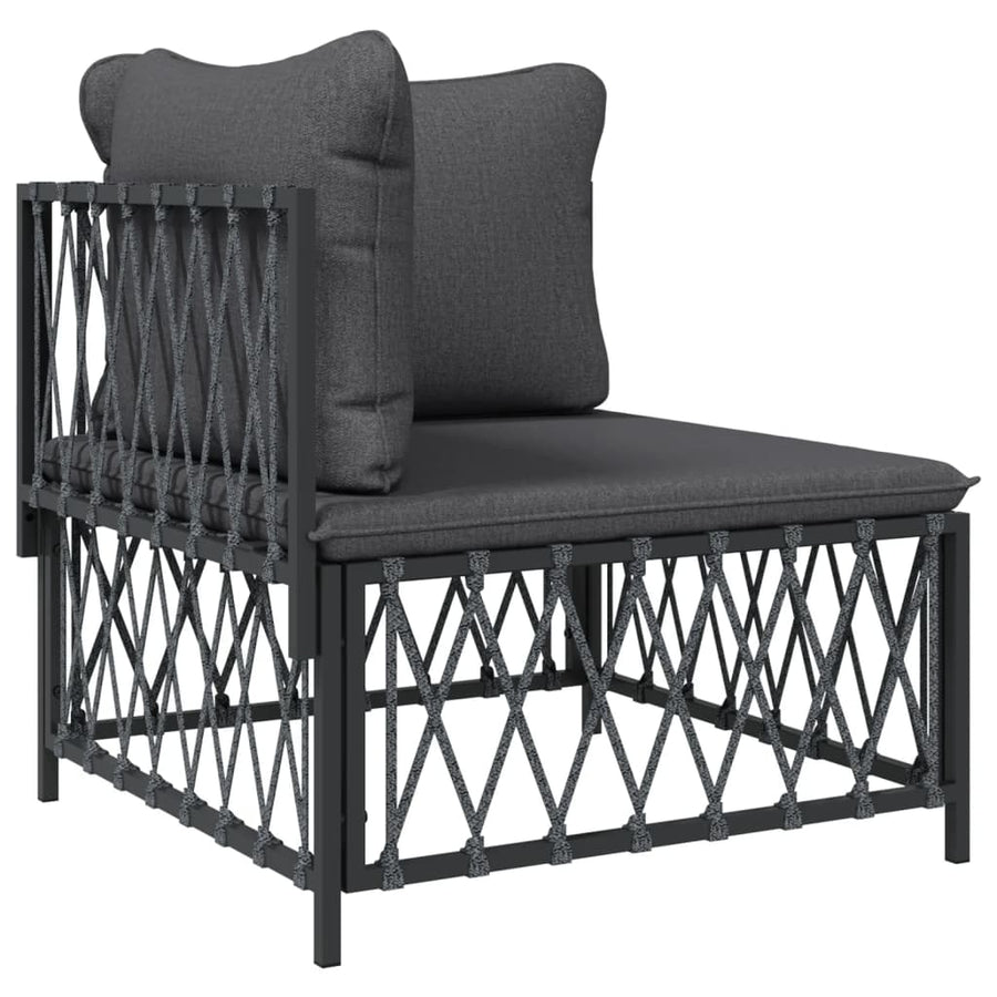 7-Delige Loungeset Met Kussens Staal Kleurig 1