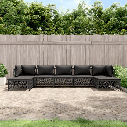 7-Delige Loungeset Met Kussens Staal Kleurig 1