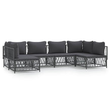 6-Delige Loungeset Met Kussens Staal Kleurig 1