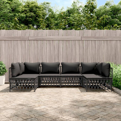 6-Delige Loungeset Met Kussens Staal Kleurig 1