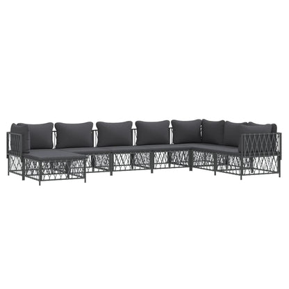 8-Delige Loungeset Met Kussens Staal Kleurig 1