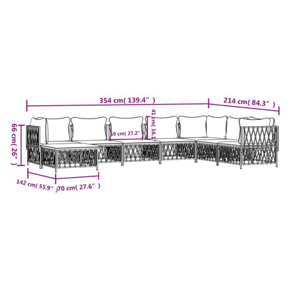 8-Delige Loungeset Met Kussens Staal Kleurig 1