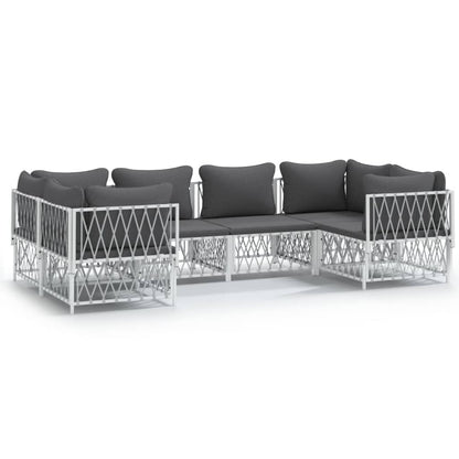 6-Delige Loungeset Met Kussens Staal 1