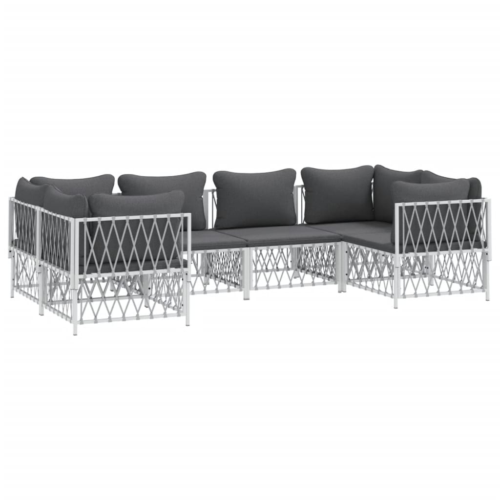 6-Delige Loungeset Met Kussens Staal 1