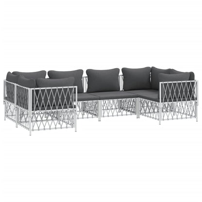 6-Delige Loungeset Met Kussens Staal 1