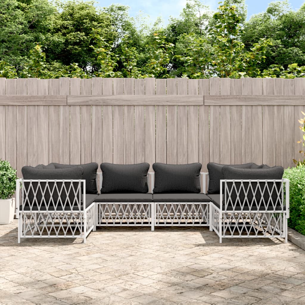 6-Delige Loungeset Met Kussens Staal 1