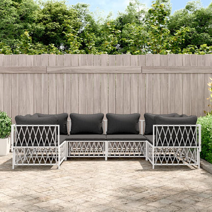 6-Delige Loungeset Met Kussens Staal 1