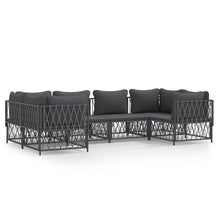 6-Delige Loungeset Met Kussens Staal Kleurig 1