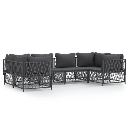 6-Delige Loungeset Met Kussens Staal Kleurig 1