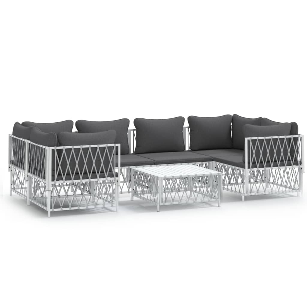 7-Delige Loungeset Met Kussens Staal 1