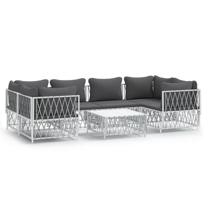 7-Delige Loungeset Met Kussens Staal 1