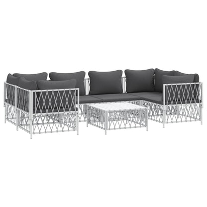 7-Delige Loungeset Met Kussens Staal 1