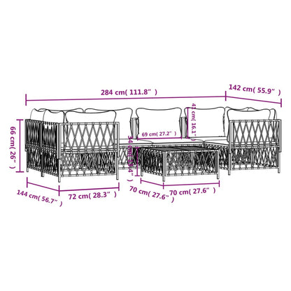 7-Delige Loungeset Met Kussens Staal 1