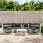 7-Piece Lounge Set with Cushions Steel 1