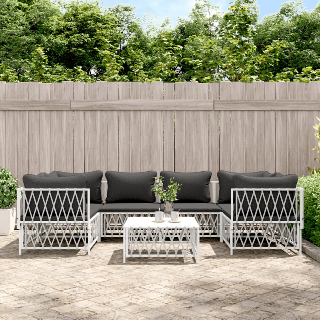 7-Delige Loungeset Met Kussens Staal 1