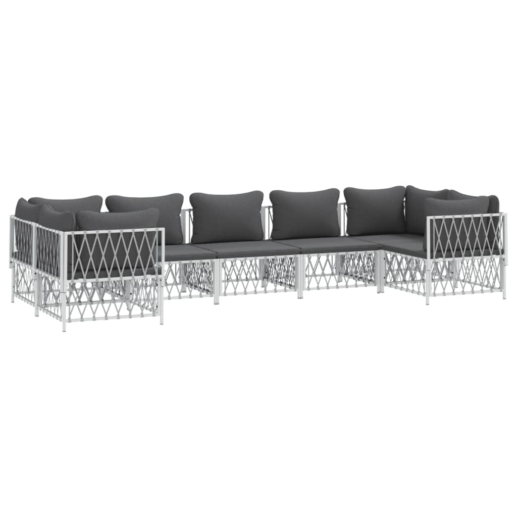 7-Delige Loungeset Met Kussens Staal 1
