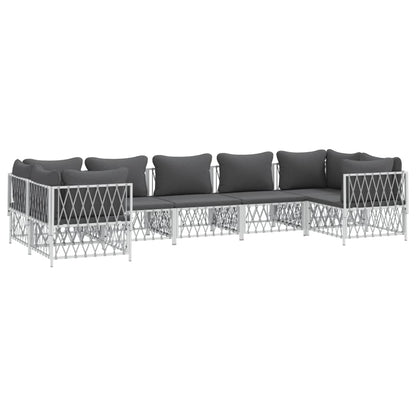 7-Delige Loungeset Met Kussens Staal 1