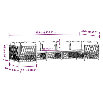 7-Delige Loungeset Met Kussens Staal 1