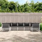 7-Piece Lounge Set with Cushions Steel 1