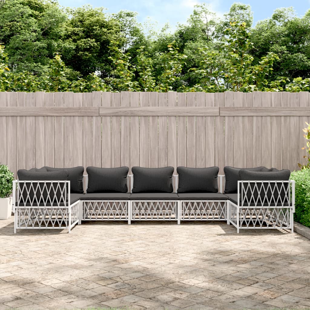 7-Delige Loungeset Met Kussens Staal 1