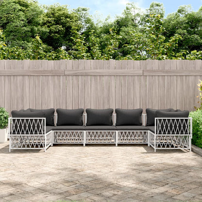 7-Delige Loungeset Met Kussens Staal 1