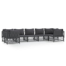 7-Delige Loungeset Met Kussens Staal Kleurig 1