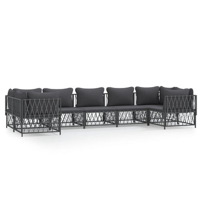 7-Delige Loungeset Met Kussens Staal Kleurig 1