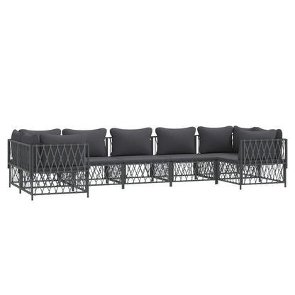 7-Delige Loungeset Met Kussens Staal Kleurig 1