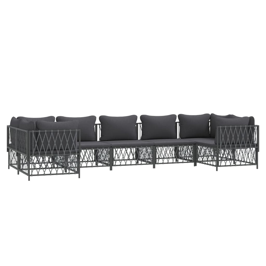 7-Delige Loungeset Met Kussens Staal Kleurig 1