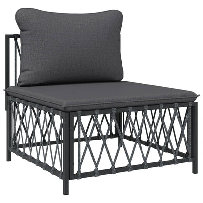 7-Delige Loungeset Met Kussens Staal Kleurig 1