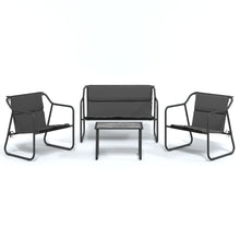 4-Delige Loungeset Met Kussens Staal Antracietkleurig
