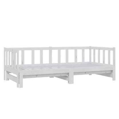 Slaapbank Uitschuifbaar Massief Grenenhout 2X(90X200) Cm Wit