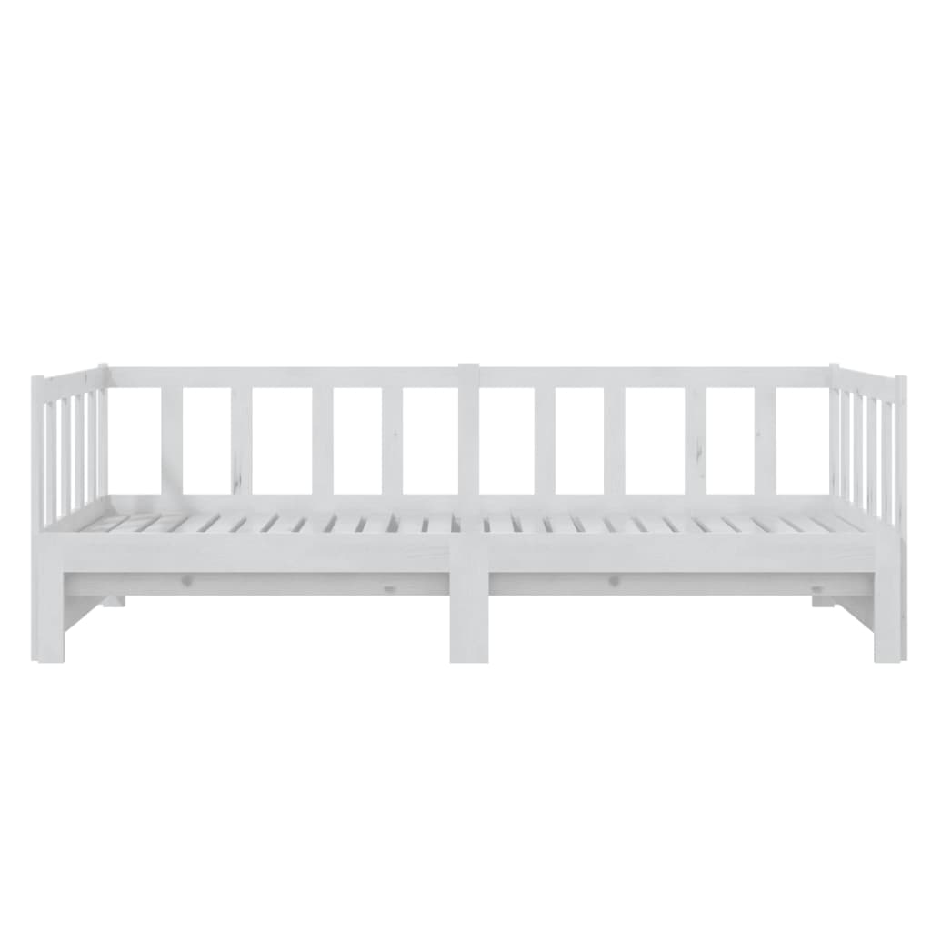 Slaapbank Uitschuifbaar Massief Grenenhout 2X(90X200) Cm Wit