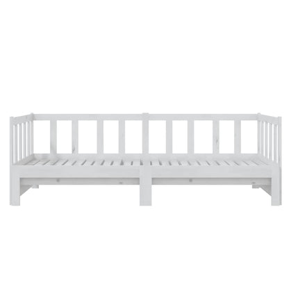 Slaapbank Uitschuifbaar Massief Grenenhout 2X(90X200) Cm Wit