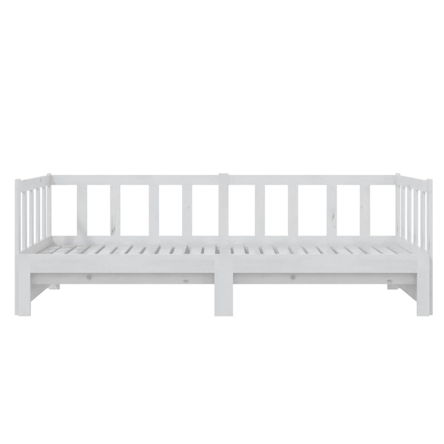 Slaapbank Uitschuifbaar Massief Grenenhout 2X(90X200) Cm Wit