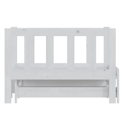 Slaapbank Uitschuifbaar Massief Grenenhout 2X(90X200) Cm Wit