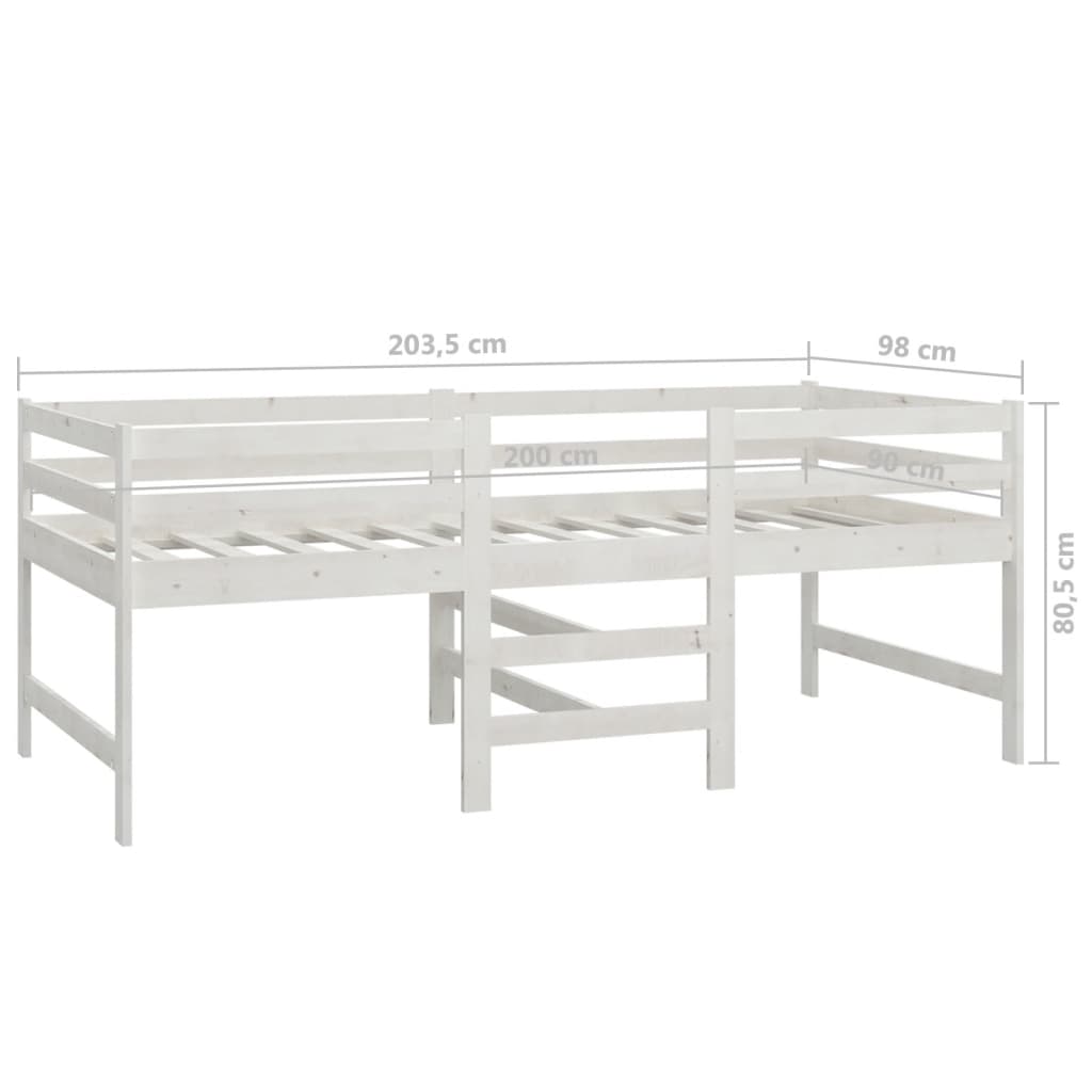 Bedframe Massief Grenenhout Wit