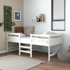 Bedframe massief grenenhout wit 90x200 cm halfhoogslaper