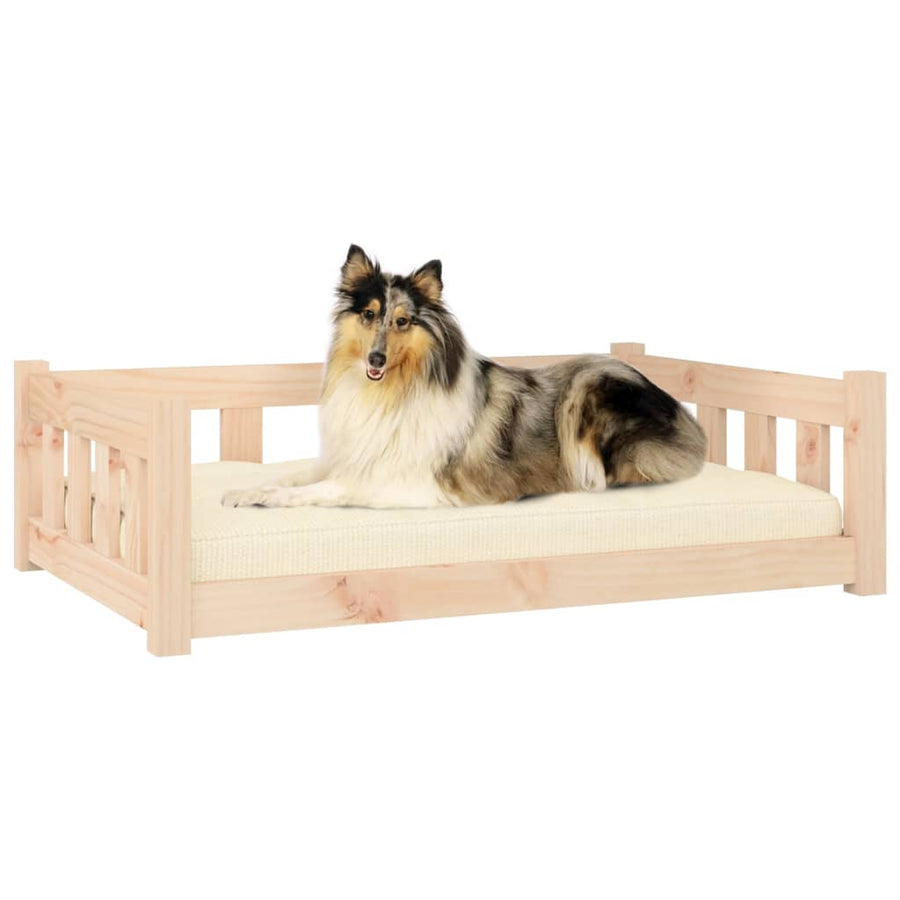 Hondenmand 95,5x65,5x28 cm massief grenenhout 95.5 x 65.5 x 28 cm Naturel