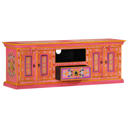 Tv-Meubel Massief Mangohout 110 x 30 x 40 cm Roze
