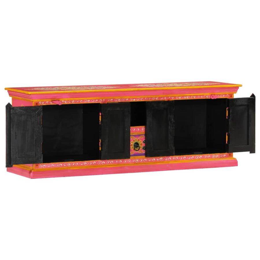 Tv-Meubel Massief Mangohout 110 x 30 x 40 cm Roze