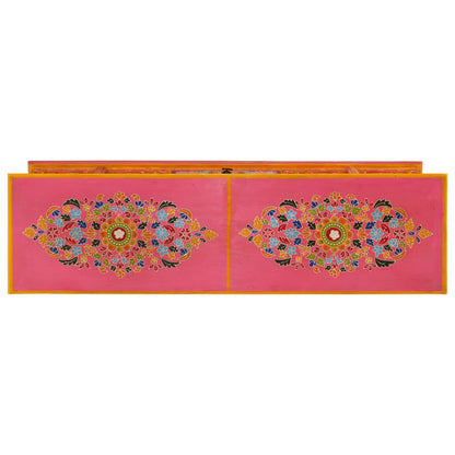 Tv-Meubel Massief Mangohout 110 x 30 x 40 cm Roze