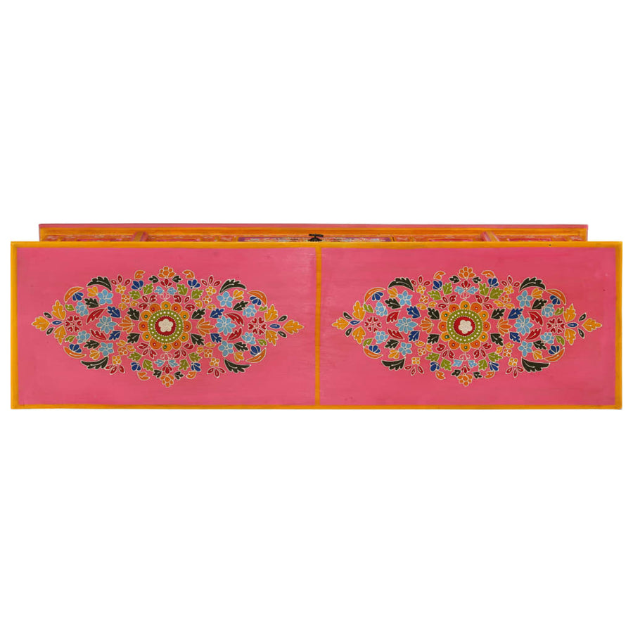 Tv-Meubel Massief Mangohout 110 x 30 x 40 cm Roze