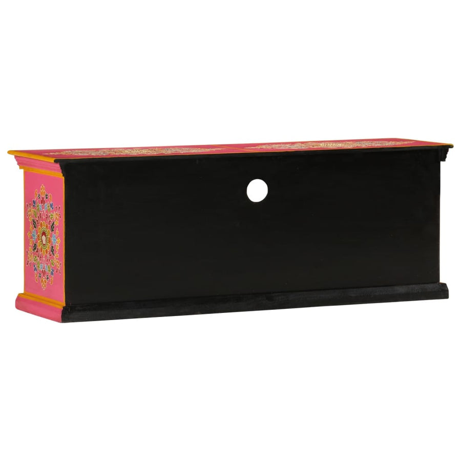Tv-Meubel Massief Mangohout 110 x 30 x 40 cm Roze