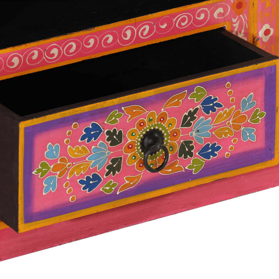 Tv-Meubel Massief Mangohout 110 x 30 x 40 cm Roze