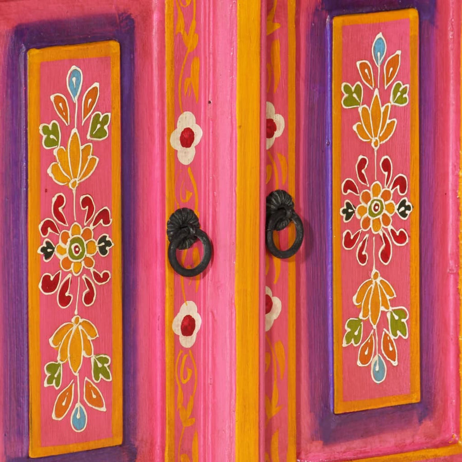 Tv-Meubel Massief Mangohout 110 x 30 x 40 cm Roze