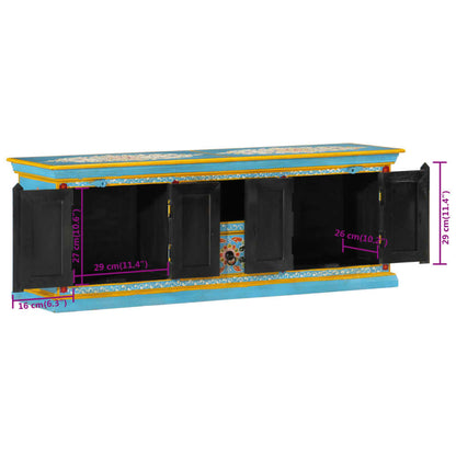 Tv-Meubel Massief Mangohout 110 x 30 x 40 cm Blauw