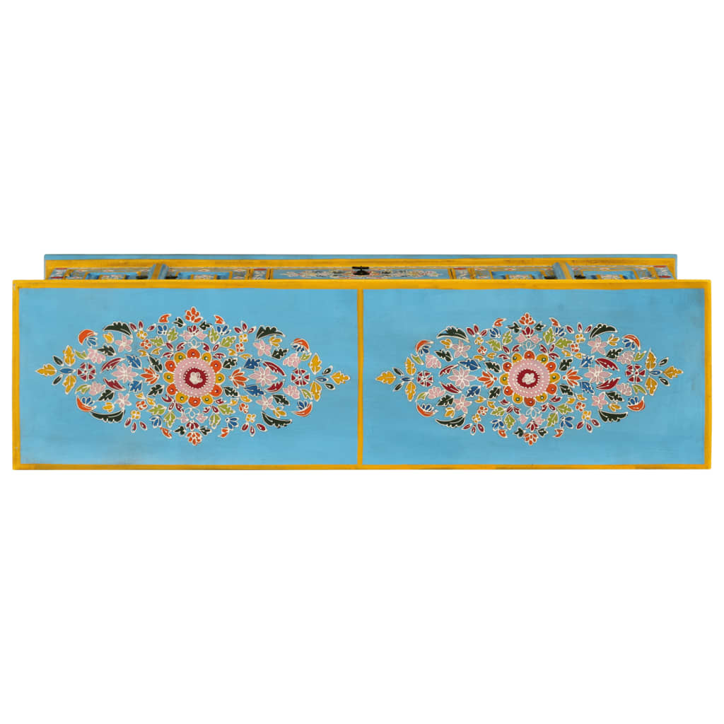 Tv-Meubel Massief Mangohout 110 x 30 x 40 cm Blauw