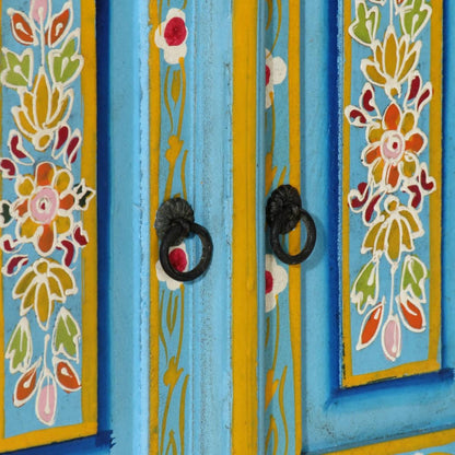 Tv-Meubel Massief Mangohout 110 x 30 x 40 cm Blauw